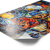 Berlin Wall Graffiti Artwork Street Art Deutschlan Fotodruck (Ecke)