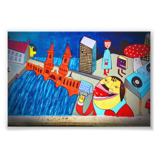 Berlin Wall Graffiti Artwork Street Art Deutschlan Fotodruck (Vorne)