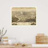 Berlin, WI Panorama Karte - 1867 Poster (Küche)