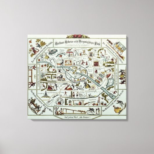 Berlin Wohn- und Freizeitplan Leinwanddruck (Vorderseite)