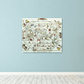 Berlin Wohn- und Freizeitplan Leinwanddruck (Insitu (Holzboden))