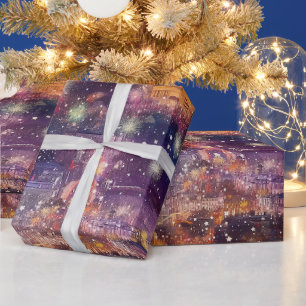 Berlin zu Weihnachten & Neujahr in Wasserfarben Geschenkpapier