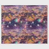 Berlin zu Weihnachten & Neujahr in Wasserfarben Geschenkpapier (Flach)