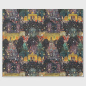 Berlin zu Weihnachten & Neujahr in Wasserfarben Geschenkpapier (Flach)