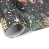 Berlin zu Weihnachten & Neujahr in Wasserfarben Geschenkpapier (Rolleneckpunkt)