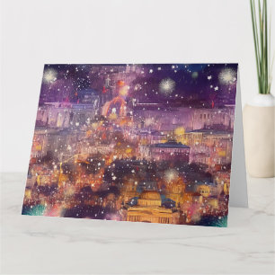 Berlin zu Weihnachten & Neujahr in Wasserfarben Karte