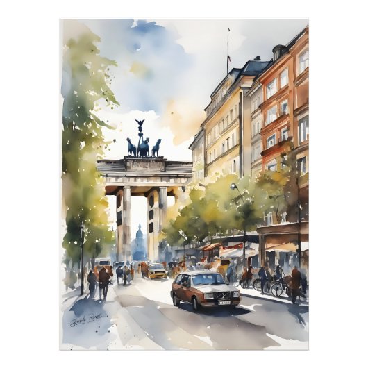 Berliner Aquarellkunst Fotodruck (Vorne)