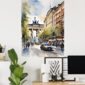 Berliner Aquarellkunst Poster (Heimbüro)