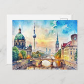 Berliner Aquarellmalerei Postkarte (Vorne/Hinten)