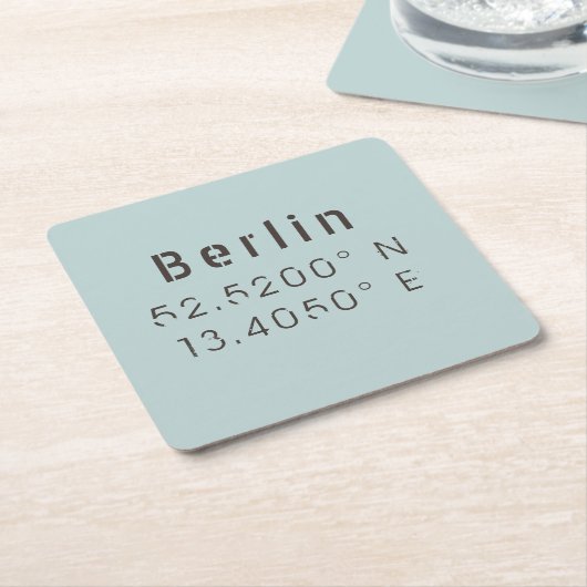 Berliner Breitengrad Rechteckiger Pappuntersetzer (angewinkelt)