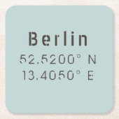 Berliner Breitengrad Rechteckiger Pappuntersetzer (Vorderseite)