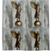 Berliner Comic Angel Statue Duschvorhang (Vorderseite)