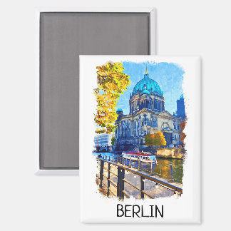 Berliner Dom Aquarellbilder Magnet