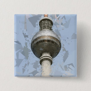 Berliner Fernsehturm Abstrakt Deutschland Reise Ku Button