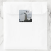 Berliner Fernsehturm Quadratischer Aufkleber (Tasche)