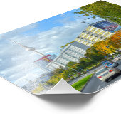Berliner Fernsehturm und belebte Straße Fotodruck (Ecke)