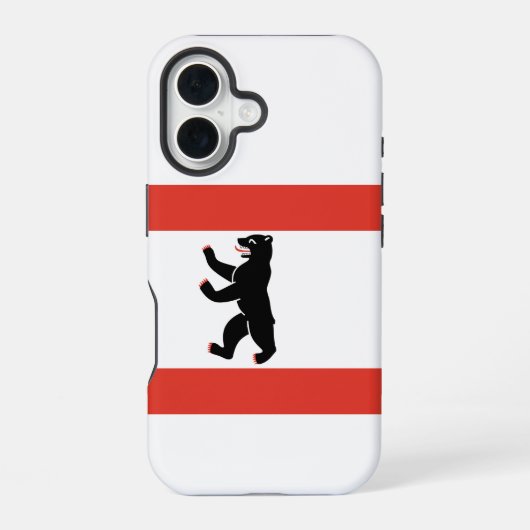 Berliner Flagge iPhone 16 Hülle (Rückseite)