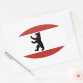 Berliner Flagge Ovaler Aufkleber (Umschlag)