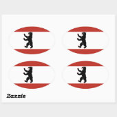 Berliner Flagge Ovaler Aufkleber (Blatt)