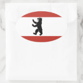 Berliner Flagge Ovaler Aufkleber (Tasche)