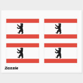 Berliner Flagge Rechteckiger Aufkleber (Blatt)