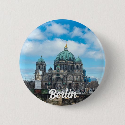 Berliner Kathedrale und Fernsehturm in Berlin Button (Vorderseite)