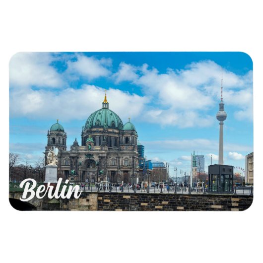Berliner Kathedrale und Fernsehturm in Berlin Magnet (Horizontal)