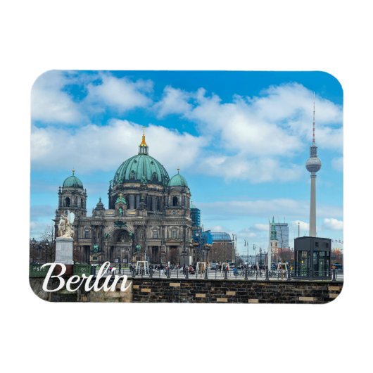 Berliner Kathedrale und Fernsehturm in Berlin Magnet (Horizontal)
