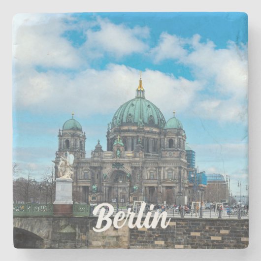 Berliner Kathedrale und Fernsehturm in Berlin Steinuntersetzer (Vorderseite)