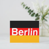 Berliner Logo auf deutscher Flagge in Weiß Postkarte (Stehend Vorderseite)
