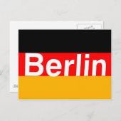 Berliner Logo auf deutscher Flagge in Weiß Postkarte (Vorne/Hinten)