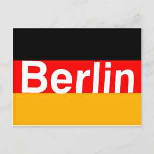 Berliner Logo auf deutscher Flagge in Weiß Postkarte