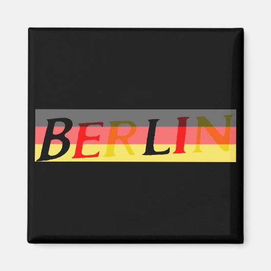Berliner Logo auf deutscher Flagge Magnet (Vorne)