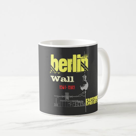 Berliner Mauer Design Kaffeetasse (VorderseiteRechts)