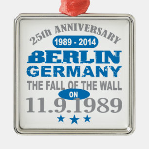 Berliner Mauer Deutschland 25 Jahre Jahrestag Silbernes Ornament
