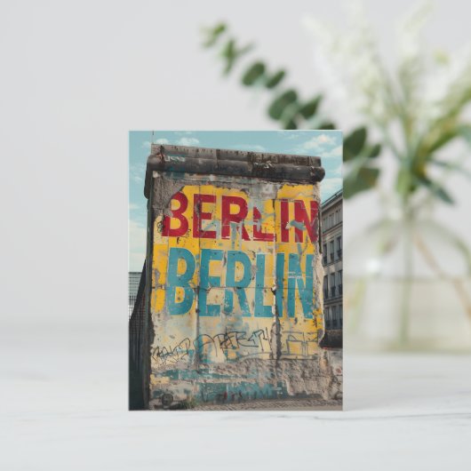 Berliner Mauer Vintag Postkarte (Stehend Vorderseite)