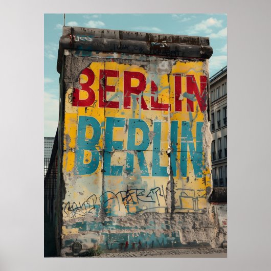 Berliner Mauer Vintage Poster (Vorne)
