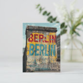 Berliner Mauer Vintage Postkarte (Stehend Vorderseite)