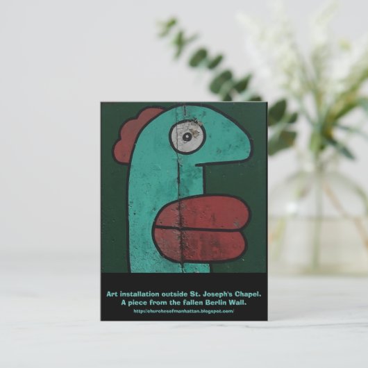 Berliner Mauerbild Postkarte (Stehend Vorderseite)