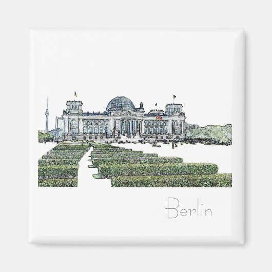 Berliner Reichstag-Gebäude-Architekturmagnet Magnet (Vorne)
