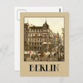 Berliner Retrostil Unter den Linden Farbe Postkarte (Vorne/Hinten)