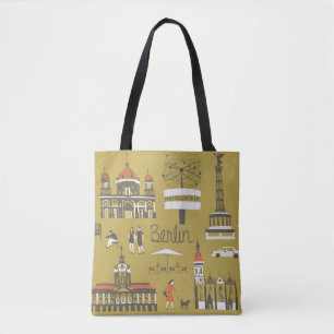 Berliner Sehenswürdigkeiten, monumentale Illustrat Tasche