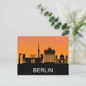 Berliner Silhouette, Sommersonnenuntergang, Abbild Postkarte (Stehend Vorderseite)