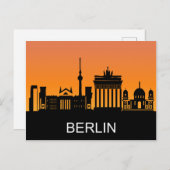 Berliner Silhouette, Sommersonnenuntergang, Abbild Postkarte (Vorne/Hinten)