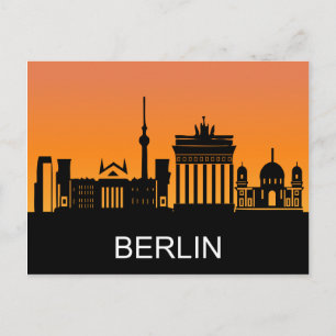 Berliner Silhouette, Sommersonnenuntergang, Abbild Postkarte