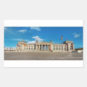 Berliner Stadt Deutschland Reichstag Gebäude Sehen Rechteckiger Aufkleber