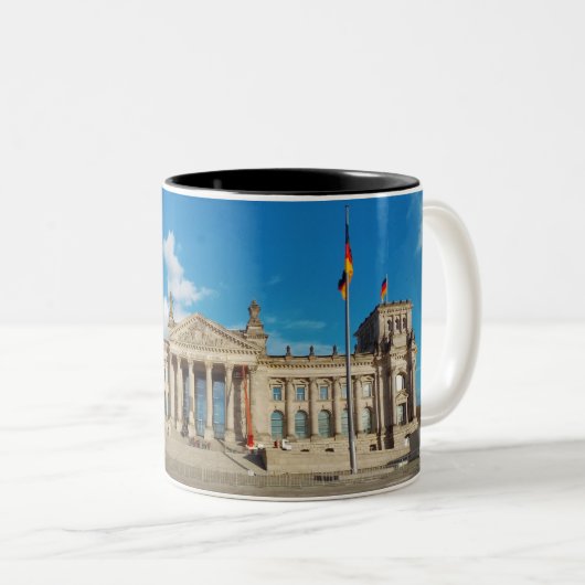 Berliner Stadt Deutschland Reichstag Gebäude Sehen Zweifarbige Tasse (VorderseiteRechts)