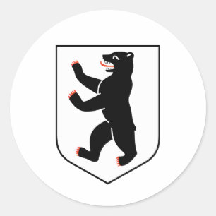 Berliner Stadtsymbol Deutschlandflagge Bär Emblem Runder Aufkleber
