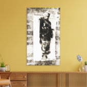 Berliner Statue | Schwarz + Weiß Leinwanddruck (Insitu (Wohnzimmer))