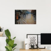 Berliner Straße im Regen Poster (Heimbüro)